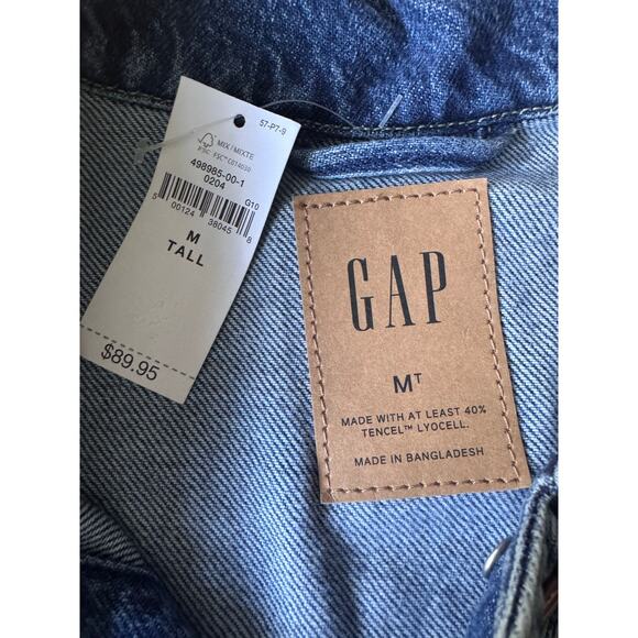 GAP Women’s Belted Denim Jean Jacket Size Medium – Classic Blue Wash - NWT - Picture 3 of 3